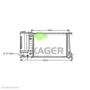 Фото Радіатор, охолодження двигуна KAGER 31-0108