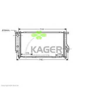 Фото Радіатор, охолодження двигуна KAGER 31-0128