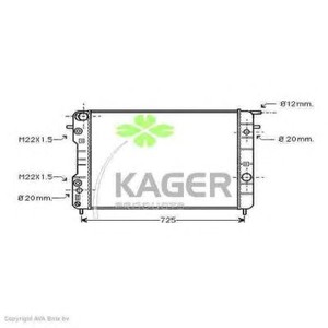 Фото Радіатор, охолодження двигуна KAGER 31-0793