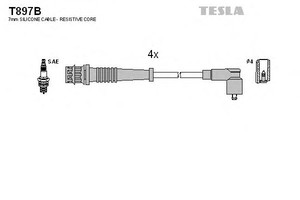 Фото Комплект дротів запалювання TESLA T897B