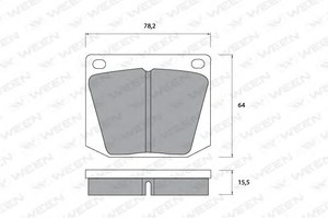 Фото Комплект гальмівних колодок, дискове гальмо WEEN 151-1081