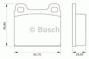 Фото Комлект гальмівних колодок, дисковий механізм Bosch 0 986 BB0 016