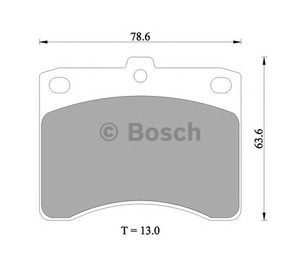 Фото Комлект гальмівних колодок, дисковий механізм Bosch 0 986 505 358