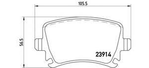 Фото Колодки гальмівні дискові задні, комплект Brembo P 85 095