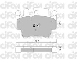 Фото Комлект гальмівних колодок, дисковий механізм CIFAM 822-657-0