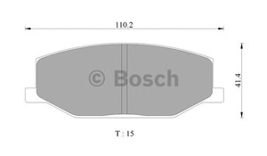 Фото Комлект гальмівних колодок, дисковий механізм Bosch 0 986 505 345