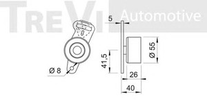 Фото Натяжний ролик, ремінь ГРМ TREVI AUTOMOTIVE TD1468