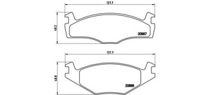 Фото Комлект гальмівних колодок, дисковий механізм Brembo P 85 024