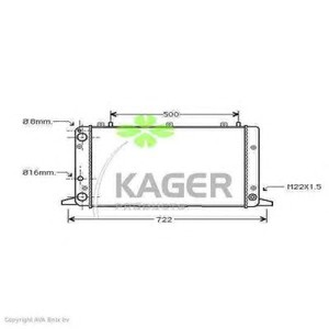 Фото Радіатор, охолодження двигуна KAGER 31-0009