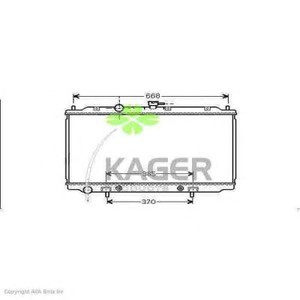 Фото Радіатор, охолодження двигуна KAGER 31-0277