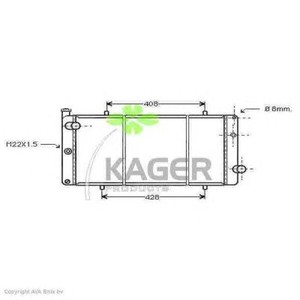 Фото Радіатор, охолодження двигуна KAGER 31-0839