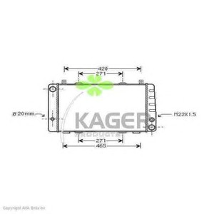 Фото Радіатор, охолодження двигуна KAGER 31-0998