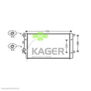 Фото Радіатор, охолодження двигуна KAGER 31-1227