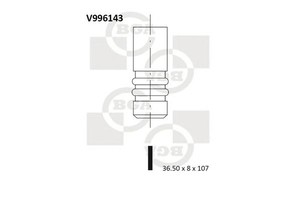 Фото Клапан впуск. Connect 1.8 TDCi 02- BGA V996143