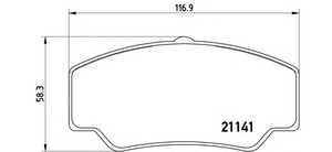 Фото Комлект гальмівних колодок, дисковий механізм Brembo P 24 023