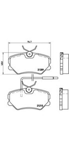 Фото Комлект гальмівних колодок, дисковий механізм Brembo P 61 035