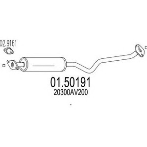Фото Середній глушник вихлопних газів MTS 01.50191