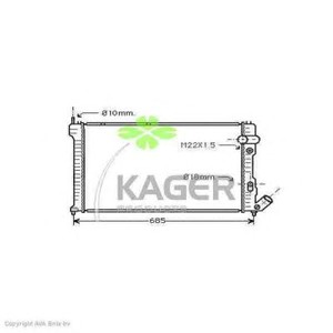 Фото Радіатор, охолодження двигуна KAGER 31-0160