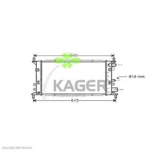 Фото Радіатор, охолодження двигуна KAGER 31-0329