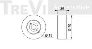 Фото Паразитний / провідний ролик, поліклиновий ремінь TREVI AUTOMOTIVE TA1279