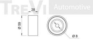 Фото Паразитный / ведущий ролик, зубчатый ремень TREVI AUTOMOTIVE TD1041