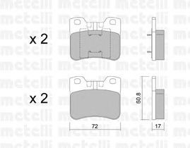 Фото Комлект гальмівних колодок, дисковий механізм Metelli 22-0060-2