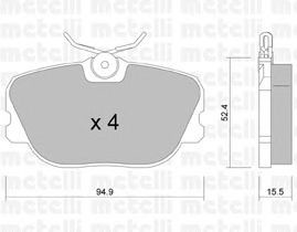 Фото Комлект гальмівних колодок, дисковий механізм Metelli 22-0235-0