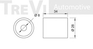 Фото Паразитный / ведущий ролик, зубчатый ремень TREVI AUTOMOTIVE TD1288