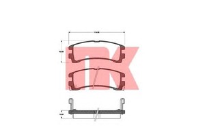 Фото Комлект гальмівних колодок, дисковий механізм NK 222228