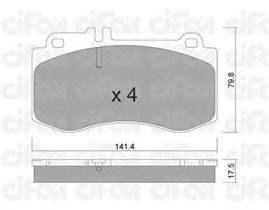 Фото Комплект гальмівних колодок, дискове гальмо CIFAM 822-827-0