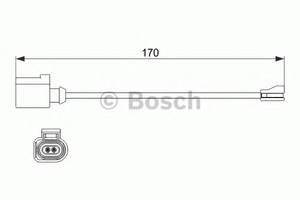 Фото Датчик зносу гальмівних колодок (передніх) VW Passat 14-/ Audi A3 13- (L=170mm) Bosch 1 987 474 512