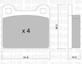 Фото Комлект гальмівних колодок, дисковий механізм Metelli 22-0003-4