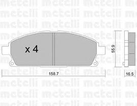 Фото Комлект гальмівних колодок, дисковий механізм Metelli 22-0406-0