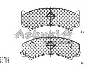 Фото Комплект гальмівних колодок, дискове гальмо ASHUKI 1080-4106