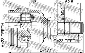 Фото Шрус внутрішній 23x34x23 TOYOTA COROLLA 91- Febest 0111001