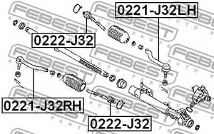 Фото Наконечник рульовий правий Febest 0221J32RH