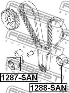 Фото Ролик натяжителя ременя грм Febest 1287SAN