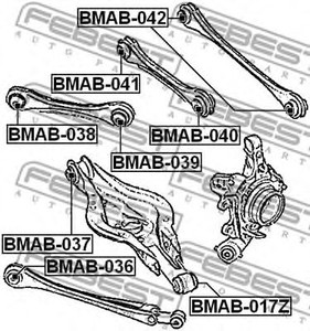 Фото Сайлентблок задньої поперечної тяги Febest BMAB039