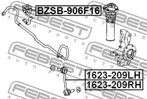 Фото Втулка переднього стабілізатора d16 Febest BZSB906F16