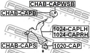 Фото Сайлентблок переднього важеля (спереду) Captiva/Antara 06- Febest CHABCAPS