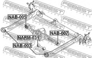 Фото Сайлентблок задньої балки Febest NAB003