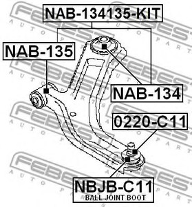 Фото Сайлентблок переднього важеля комплект Febest NAB134135KIT