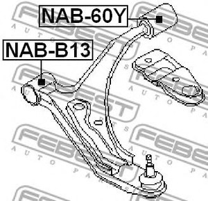 Фото Сайлентблок задній переднього важеля Febest NAB60Y