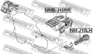 Фото Подушка двигуна Qashqai 06- Л. Febest NMJ10LH