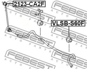 Фото Втулка переднього стабілізатора d20 Febest VLSBS60F