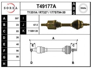 Фото Привідний вал EAI T49177A