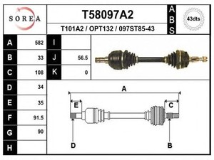 Фото Привідний вал EAI T58097A2