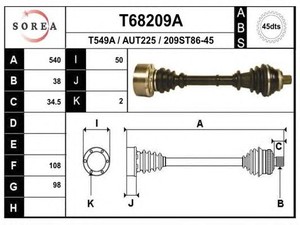 Фото Привідний вал EAI T68209A