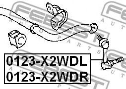 Фото Тяга стабілізатора передня ліва Febest 0123X2WDL