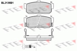 Фото Комплект гальмівних колодок, дискове гальмо FTE BL2136B1